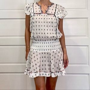 White bohemian drop waist dress